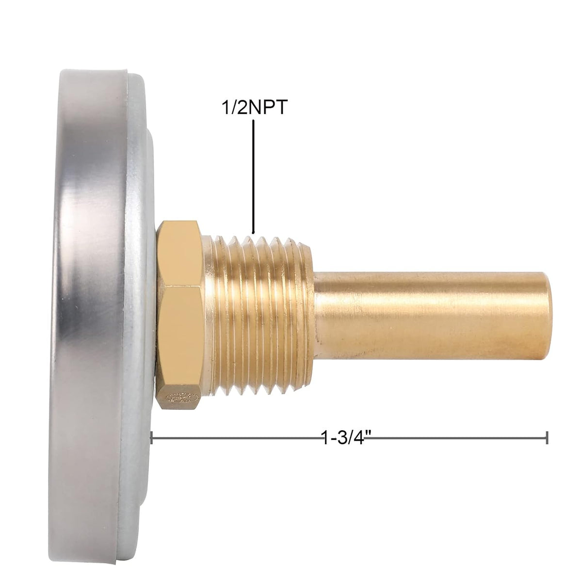 Uharbour 2-1/2" Dial Bi-Metal Water Thermometer 2 Pack, 1/2" NPT