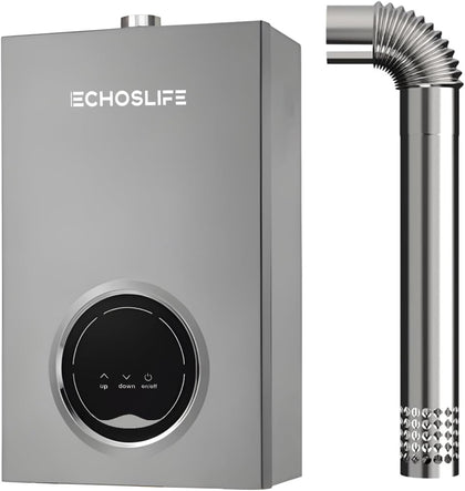 Tankless Water Heater Propane Up to 4.3 GPM, 102,000 BTU | LED Temperature Display; Energy and Space Save; On Demand