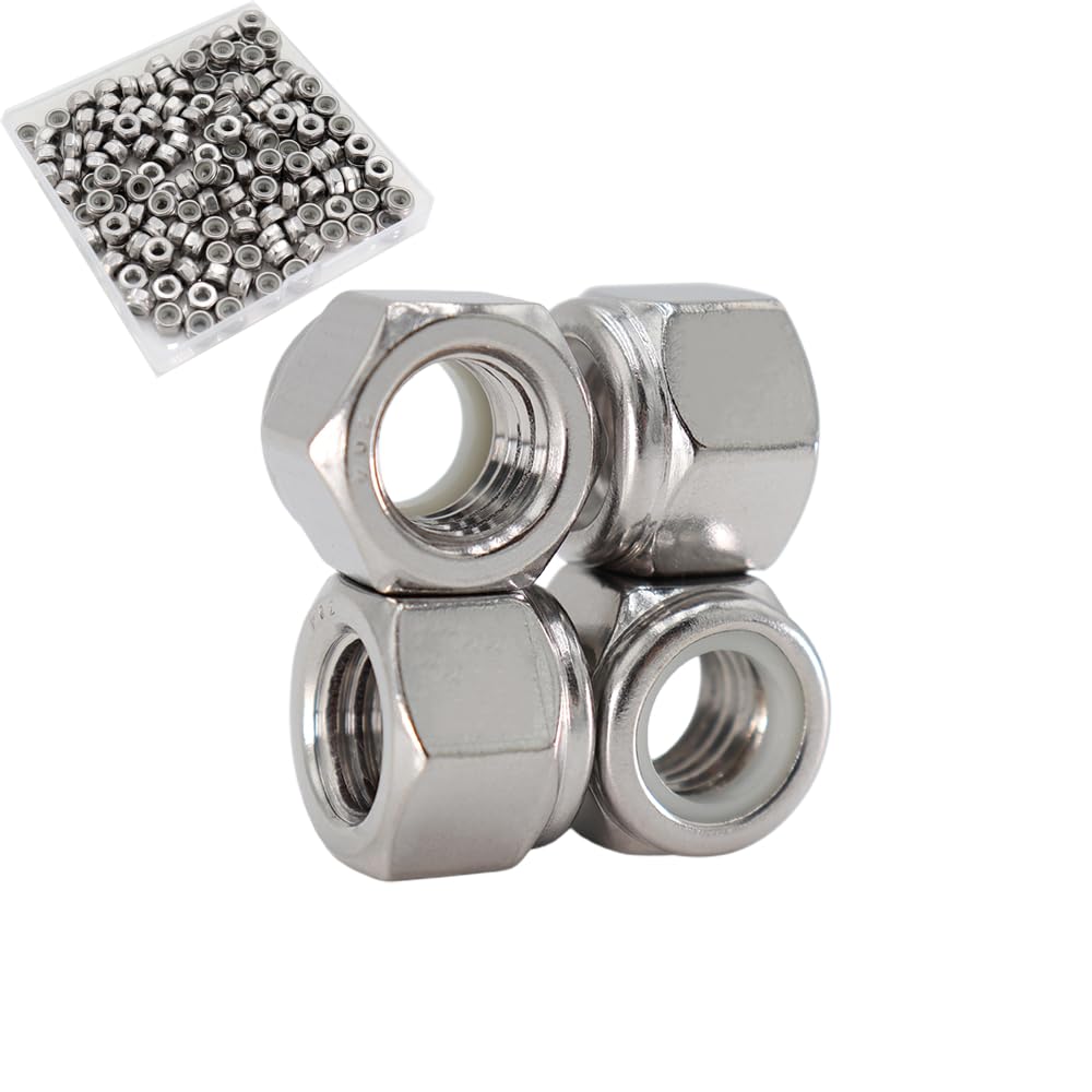 #10-32 Lock Nut, 150Pcs 304 Stainless Steel Nylock Insert Locking Nuts