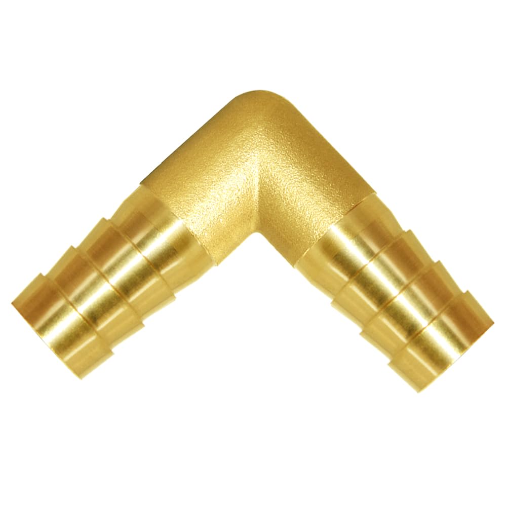 Joywayus 5PCS 1/2" Hose Barb Fitting Brass 90 Degree L Right Angle Elbow