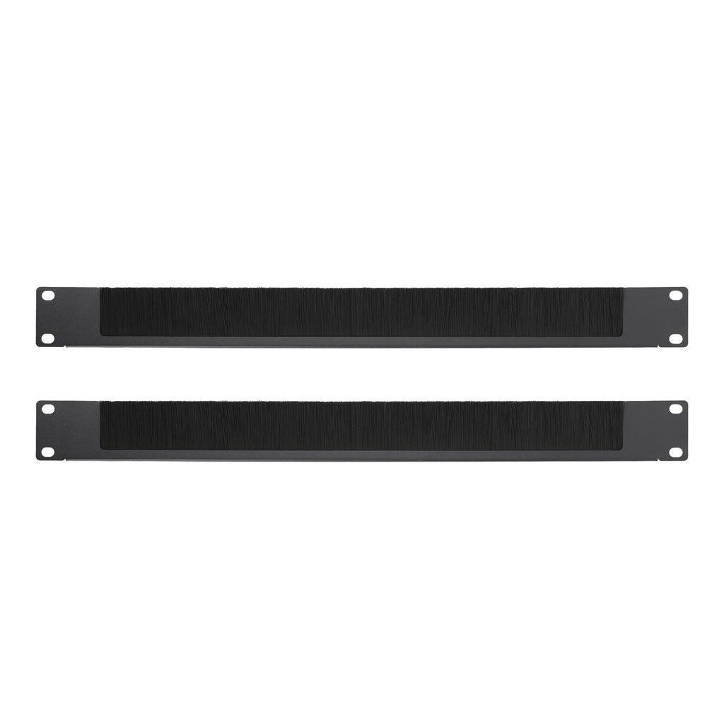 1U Half-Open Brush Panel 2-Pack, Rack Mount Blanking Plate