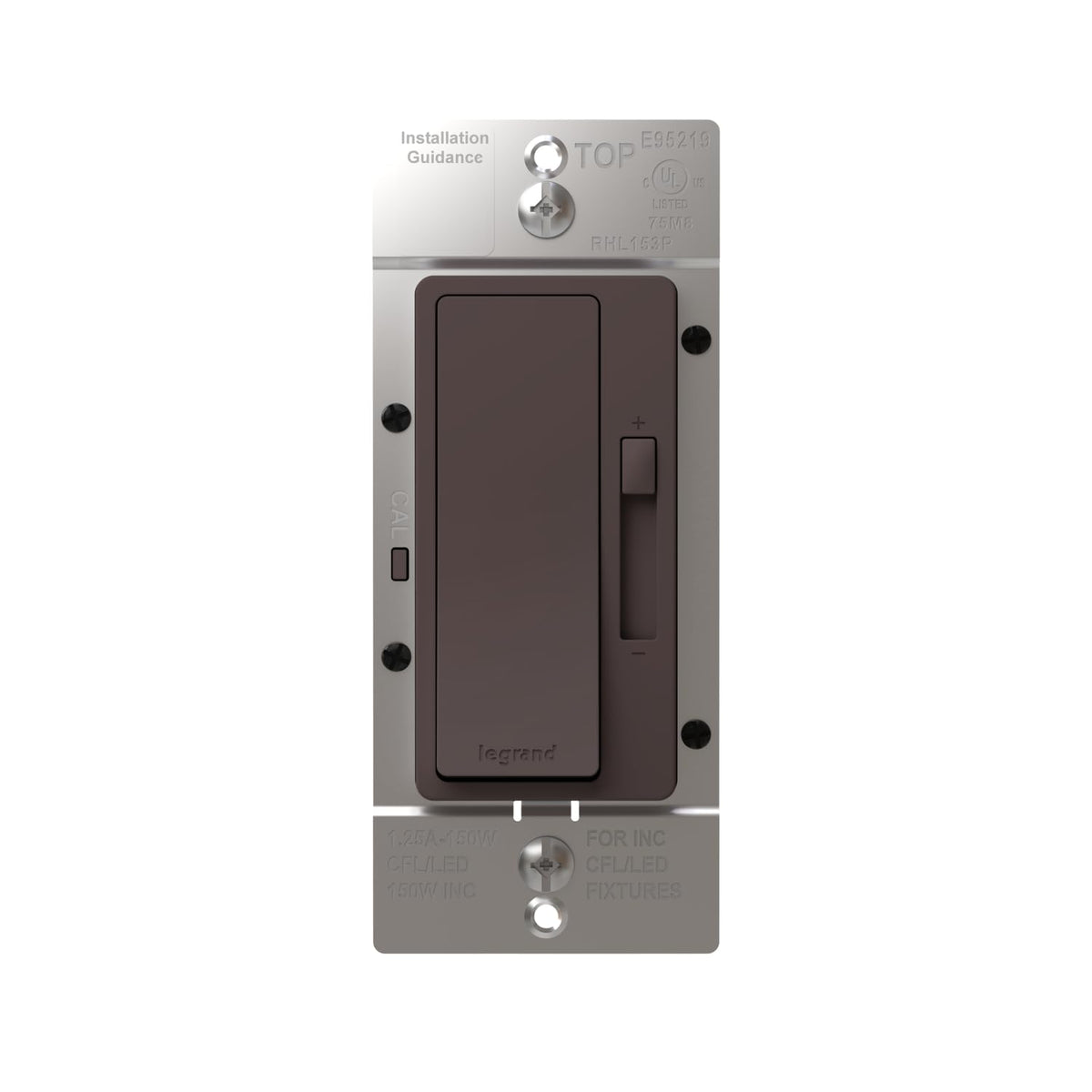 Legrand Radiant 150W LED Dimmer Light Switch 3-Way Rocker Brown 1 Pack