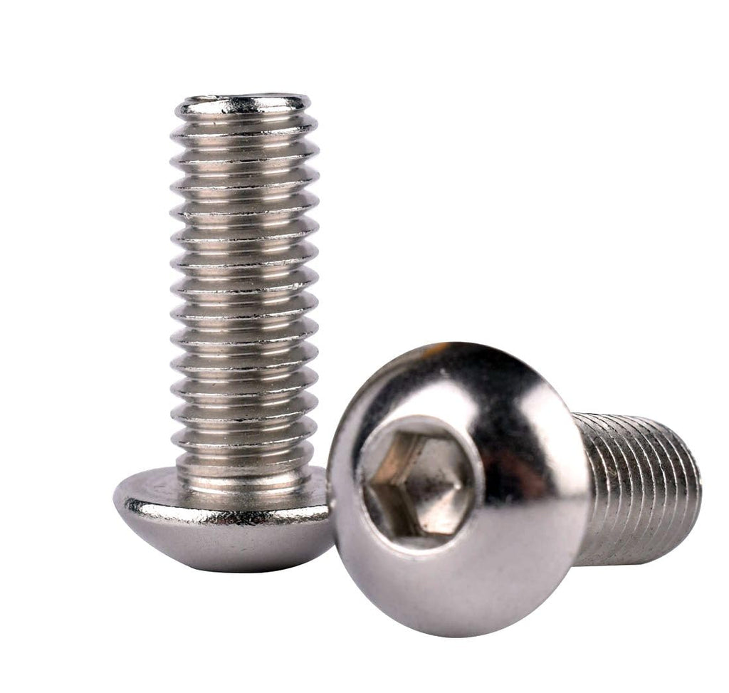 #10-24 x 5/8" Button Head Socket Cap Bolts Screws, 304 Stainless Steel 18-8, Allen Hex Drive, Fully Machine Thread, Quantity 30Pcs