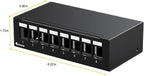 Patch Panel 8 Port Blank Keystone Patch Panel STP&UTP Compatible with LC/SC/ST/FC/USB/HDMI Keystone Jack for Desk Mount Home Ethernet Termination Box