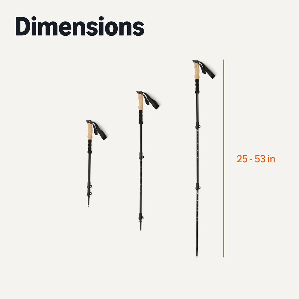 Trekking Poles, Lightweight Collapsible Hiking Sticks with Quick Lock, EVA Grip & All-Terrain Accessories, Adjustable