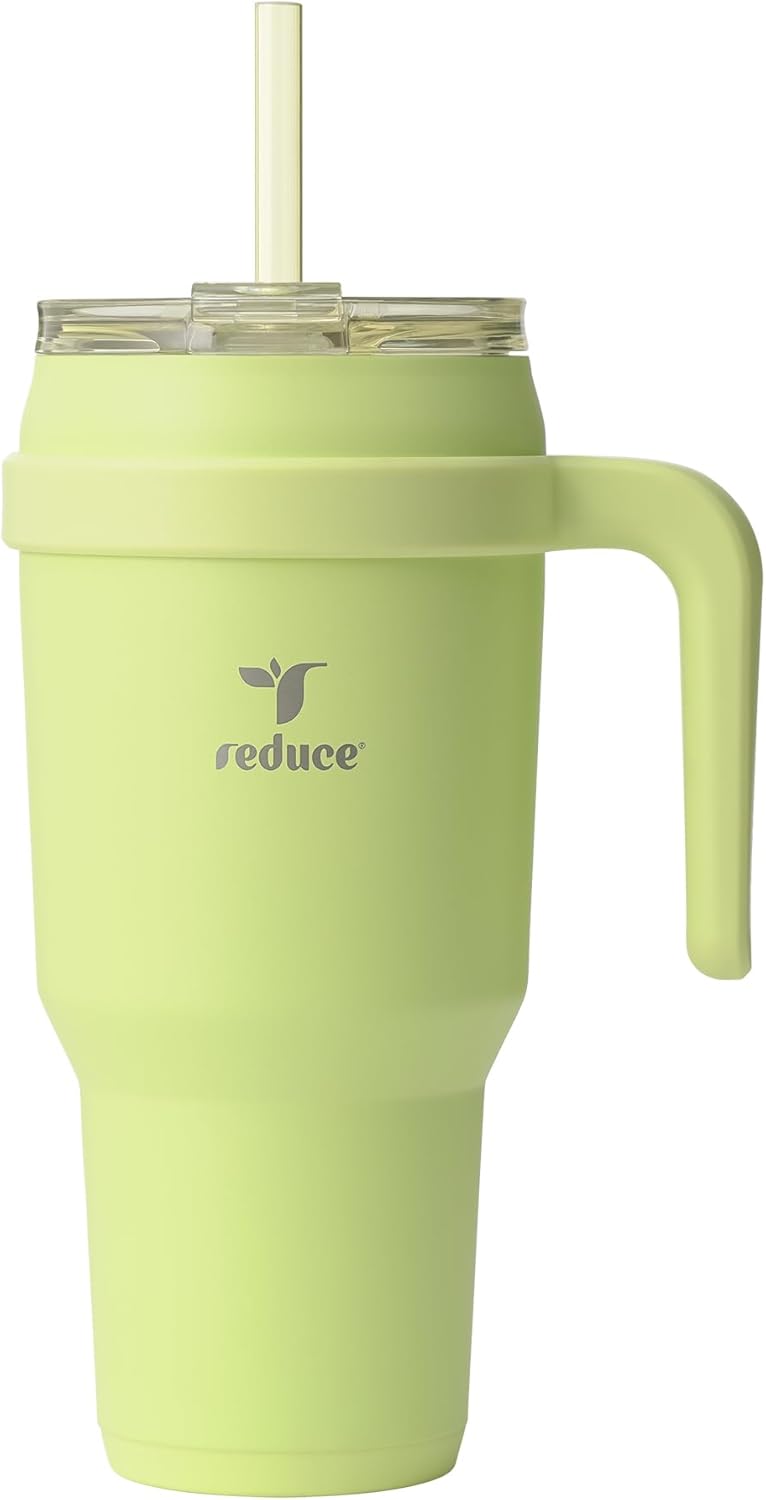 40 oz Stainless Steel Tumbler with Handle - Dual-Wall Vacuum Insulated Travel Mug, Sweat-Proof Lid & Reusable Straw