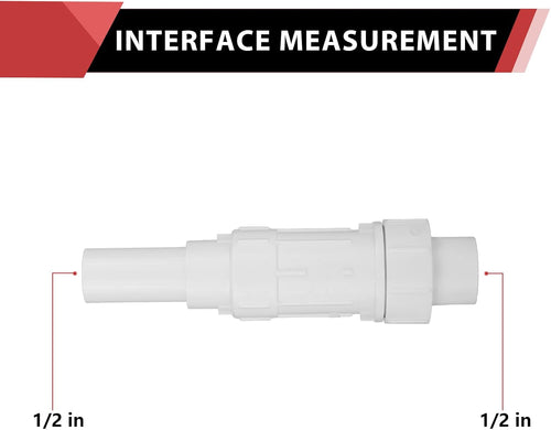 (Pack of 2) EFIELD 1/2 Inch PVC Expansion Repair Coupling for Broken or Cracked Pipe, Schedule 40, White,(PVC028-2)