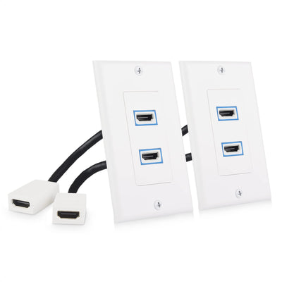 Cable Matters 2-Pack 2-Port 8K HDMI Wall Plate, White