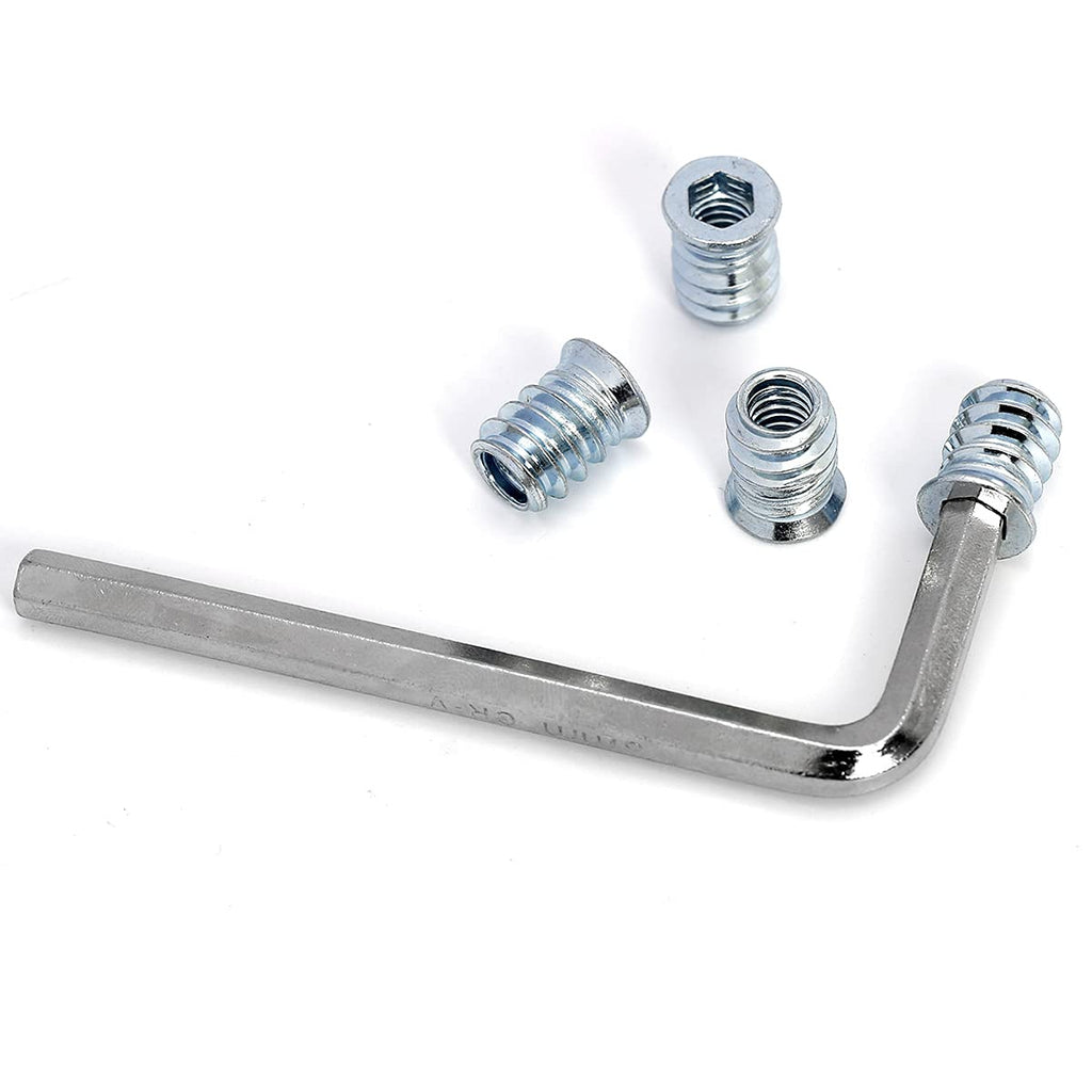 1/4-20 Threaded Inserts for Wood T Nuts 1/4-20 Bolts Fully Threaded Button Head Hex Socket Screws 1" 1-1/4" and Washers