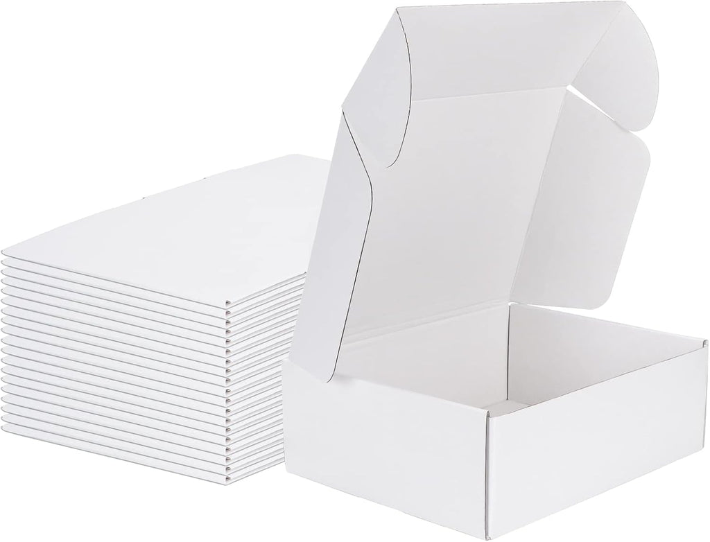 12x9x4 Shipping Boxes, 20 Pack White Literature Mailer Corrugated Cardboard Box for Small Business Mailing Packaging
