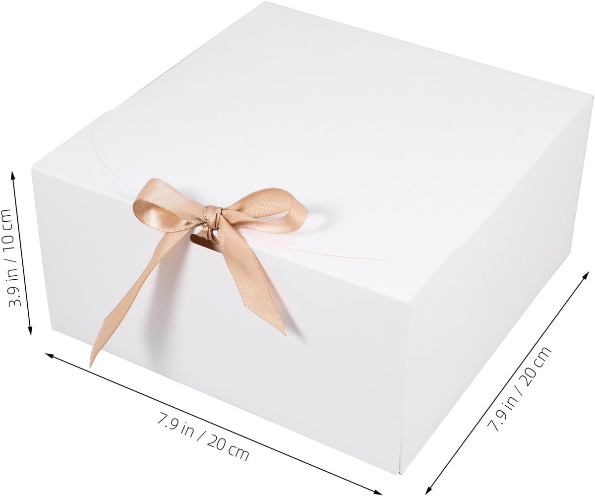 12pcs White Kraft Paperboard Gift Boxes with Clamshell Lid