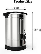 Coffee Urn 100 Cup, 14L/3.8Gal Commercial Coffee Maker for Party Buffet Wedding, Stainless Steel Large Hot Coffee
