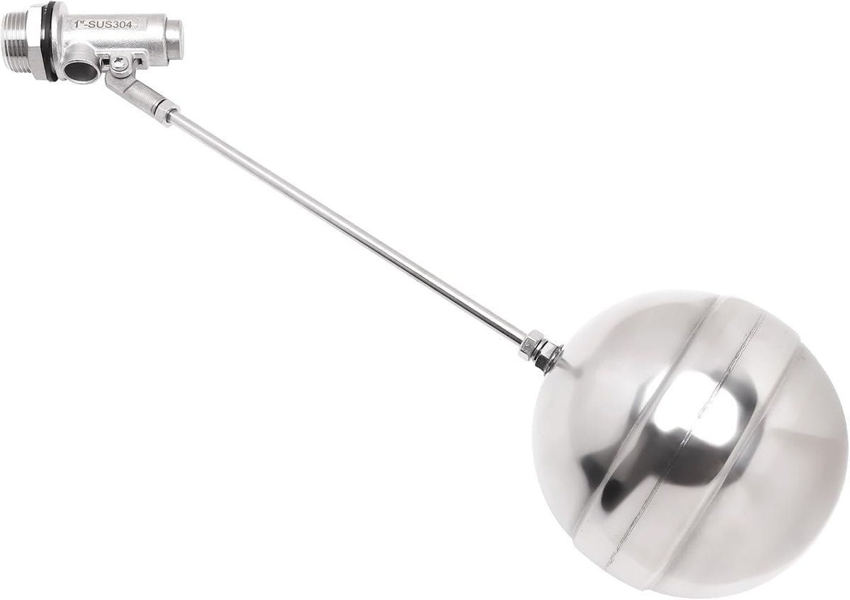 Stainless Steel Float Ball Valves - 1" NPT Male Thread Flow Control Float Sensor Valve Automatic Water Level Control Float For Tank Pond Water Tower (pack of 2)