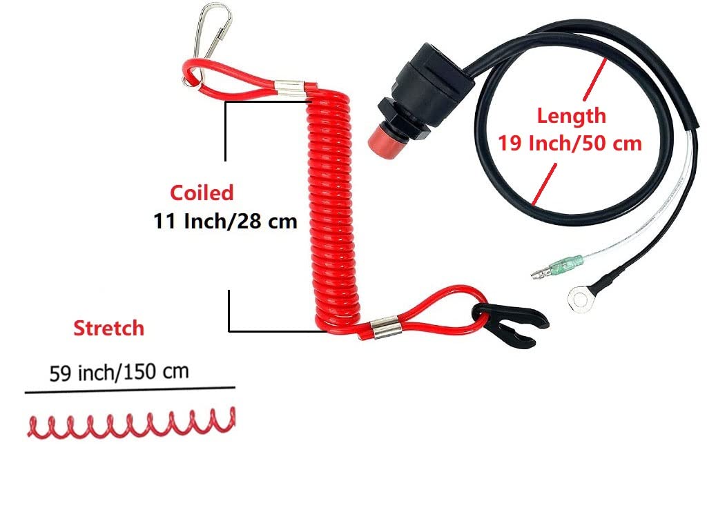 Safety Stop Kill Switch Tether Lanyard for Yamaha Outboard 6-85HP