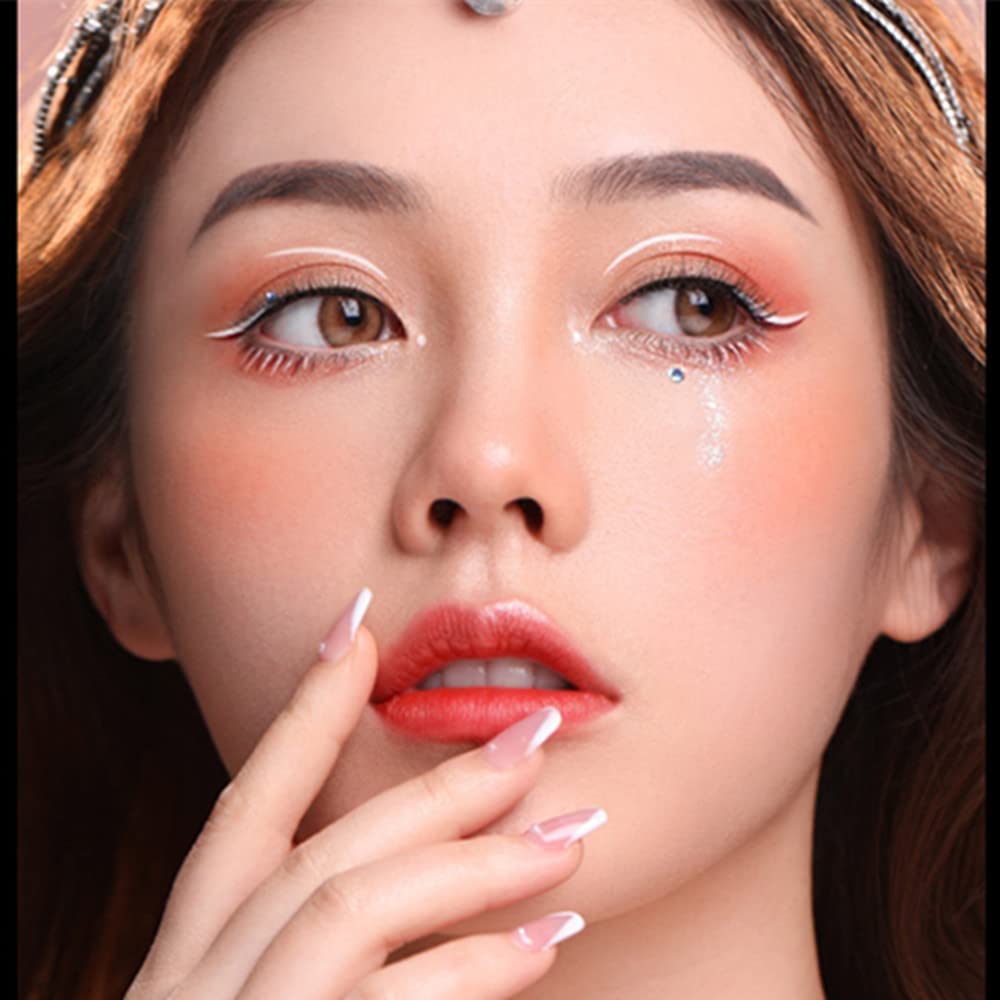 12 PCS White Eyebrow Eyeliner Pencils,White Eyeshadow Makeup Pen,Sweatproof Eye Highlighter Makeup