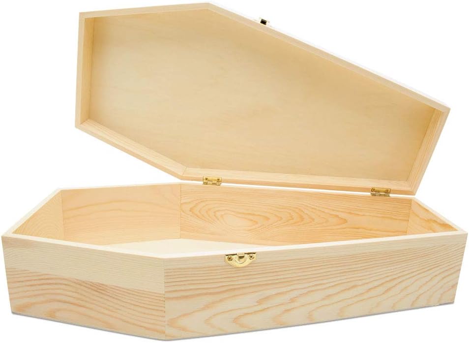 Wooden Memorial Keepsake Box, 17-3/4 Inch Pet Casket, Wooden Coffin Tray, Unfinished Wood, Pack of 1 for Small Pet