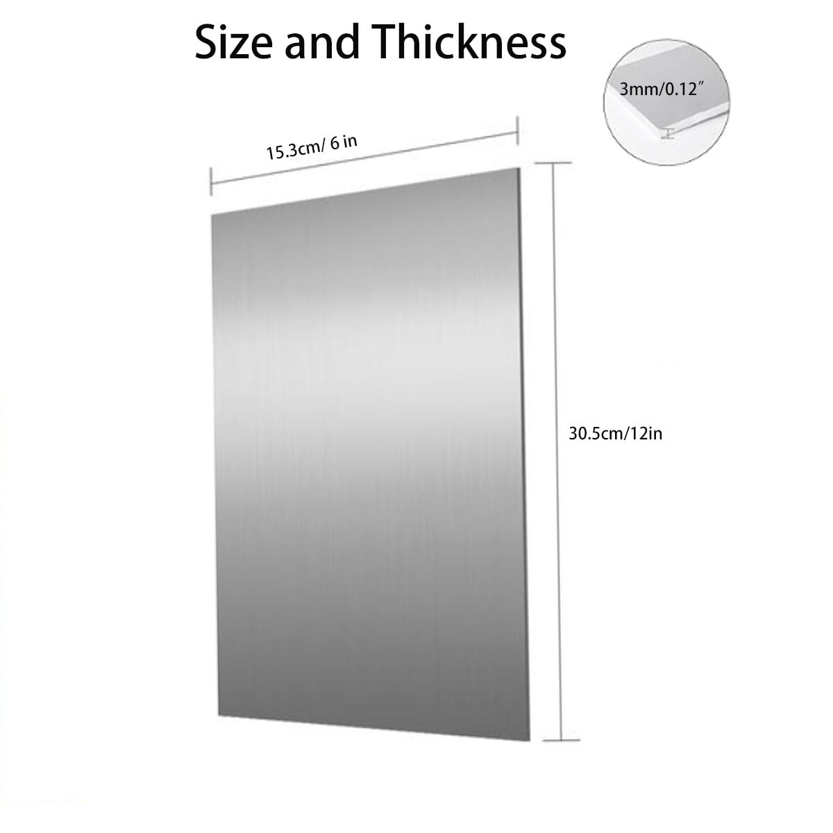 4-Pack 6061 Aluminum Sheet Metal 6x12 Inch, 3mm Thickness (0.12"), Heat Treatable Flat Plate with Double Protective