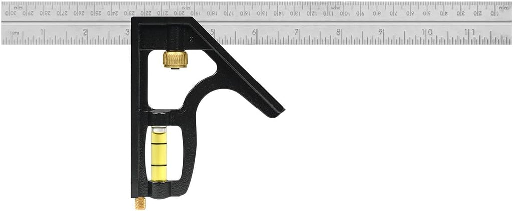 Johnson Level & Tool 400EM Professional Inch/Metric Metal Combination Square, 12", Silver, 1 Square