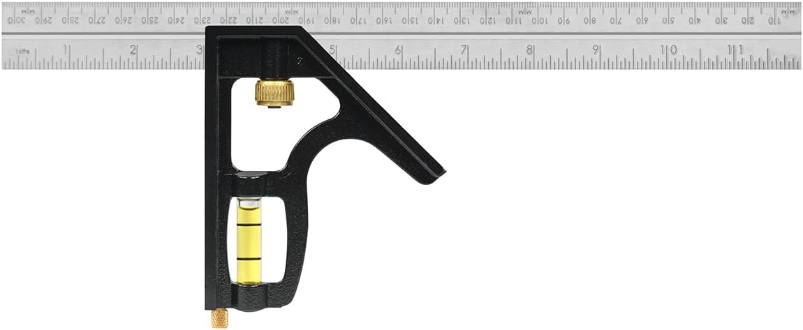 Johnson Level & Tool 400EM Professional Inch/Metric Metal Combination Square, 12", Silver, 1 Square