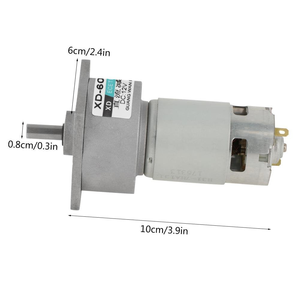 DC Gear Motor 12V, 35W Mini Metal Speed Adjustable Large Motor CW/CCW(12v 30rpm)