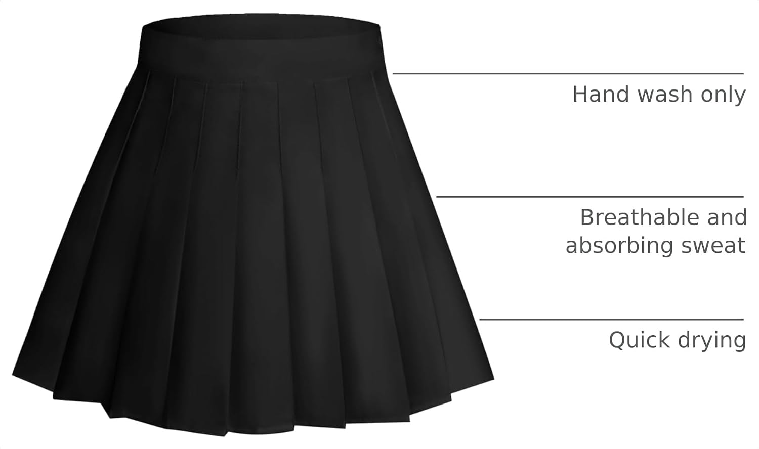 Womens Girl High Waisted Pleated Tennis Skirt A-Line Mini Skirt Uniform Athletic Cheerleader Skirt with Lining Short