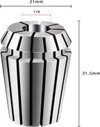 Tools ER20 1/4 Inch Size High Precision Spring Collets Set, Accuracy Within 0.008 mm,Within 5000RMP router collets For CNC Milling Engraving Chuck Lathe Tool Holder Workholding Engraving,1pcs