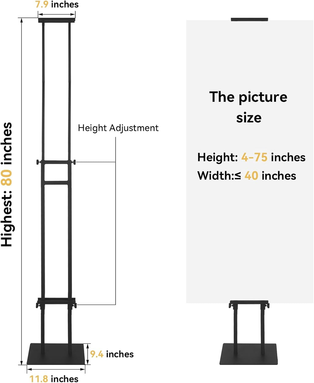 Poster Stand for Display Double-Sided Heavy Duty Sign Stand Holder Floor Freestanding Poster Board Stand with Base