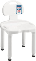Bath Seat And Shower Chair with Backrest for Seniors, Bath Chair For Elderly, Disabled, Handicap, and Injured