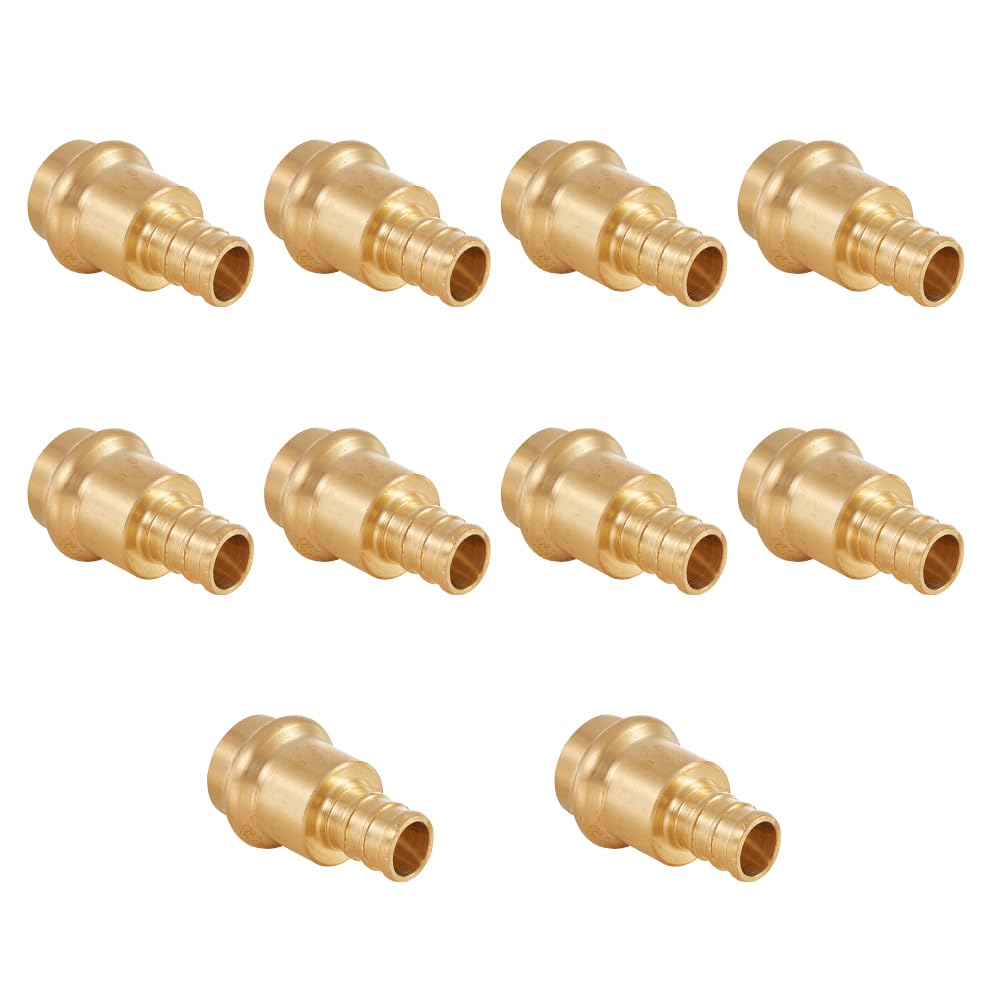 10Pcs EFIELD 1/2"Copper Press x 1/2"PEX Coupling Adapter(PEX1807344-10)