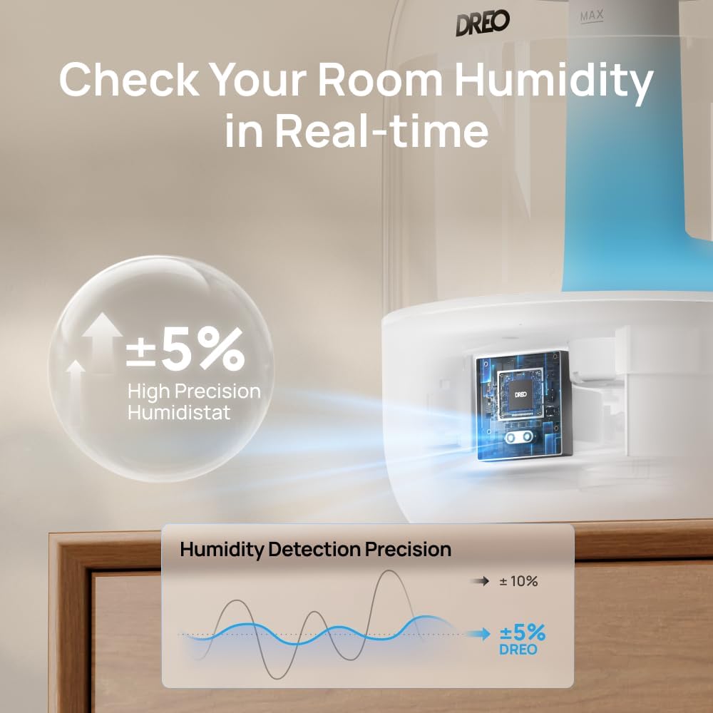 3L Humidifiers for Bedroom, 30H Runtime, 26 dB Quiet, New Edition | Easy to Refill & Clean, Precise Humidity Control