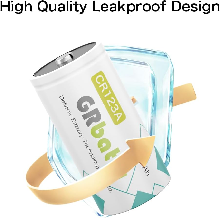 10 x CR123A 3V Lithium Battery, 1700mAh, High Capacity, 8-Year | Non-rechargeable