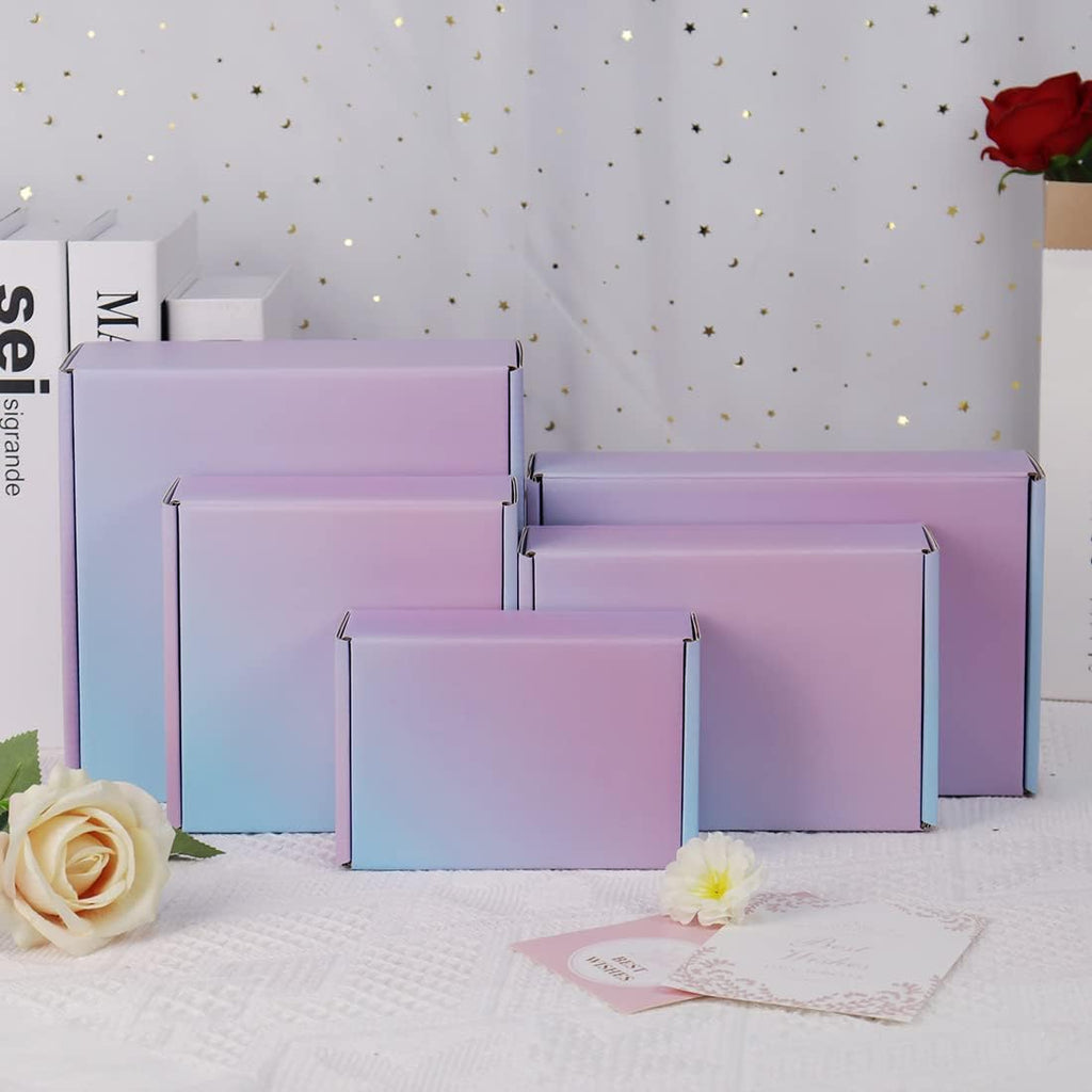 6x4x2 Inch Small Shipping Boxes for Small Business, 30 Pack Purple Mailing Boxes Corrugated Cardboard Mailer Gift