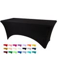 4ft Black Stretch Spandex Fitted Table Cloth for 4 Foot Tables