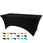 4ft Black Stretch Spandex Fitted Table Cloth for 4 Foot Tables