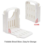Bread Slicer Foldable Toast Slicer Adjustable Toast Loaf Slicing Machine with Crumb Catcher Plastic Bread Cutting Guide Tools for Homemade Bread Kitchen Baking Tool