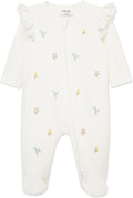 Baby Girls 100% Cotton Footie Sleeper, Preemie to 9 Months