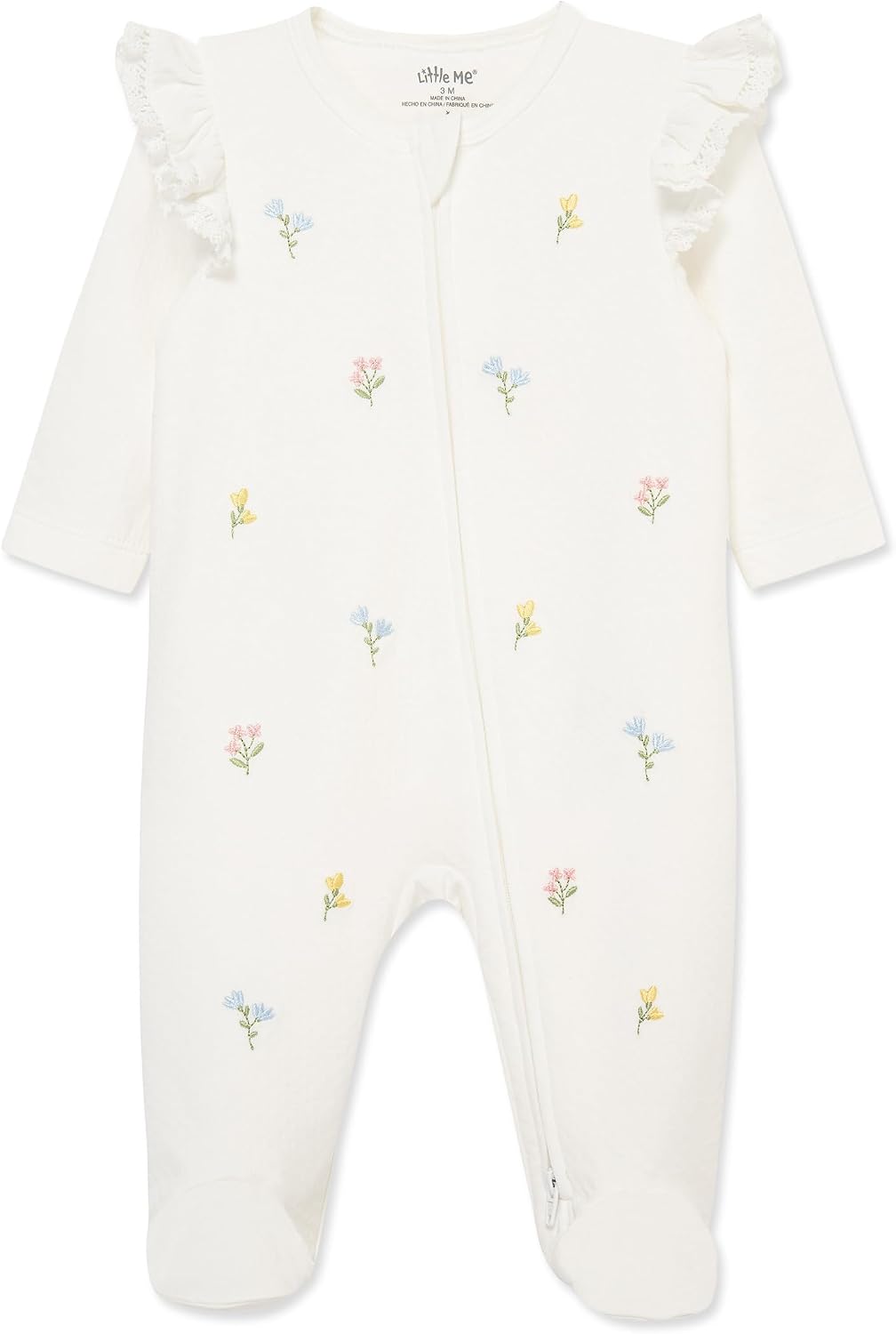 Baby Girls 100% Cotton Footie Sleeper, Preemie to 9 Months