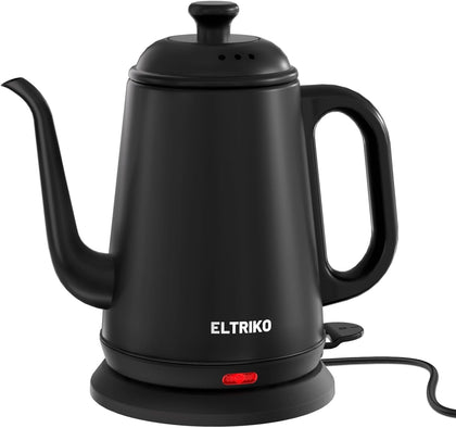 1L Gooseneck Electric Kettle for Pour Over Coffee & Tea | 1000W Fast Heating, Food-Grade Stainless Steel, Auto