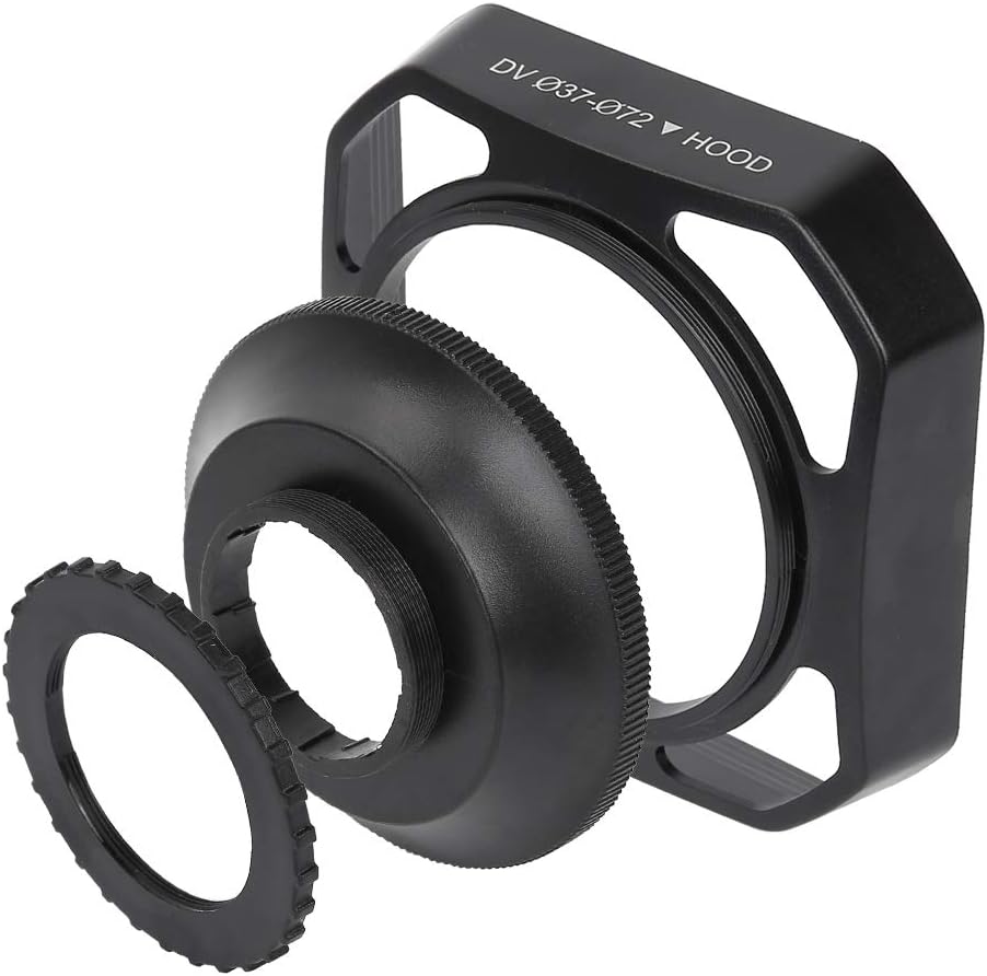 37mm/72mm DV Camera Lens Hood, Sun Shade/ - Reduces Lens and Glare - Blocks Excess Sunlight