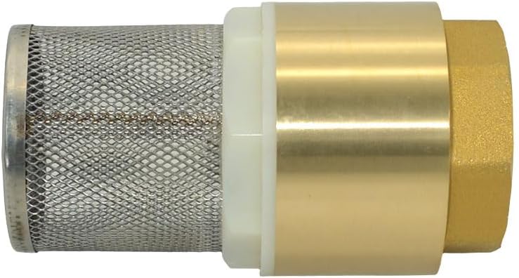 VARMHUS Brass Foot Valve with Filter, Check Valve for Water Pump, NPT Thread, Prevents Backflow (1-1/2inch)
