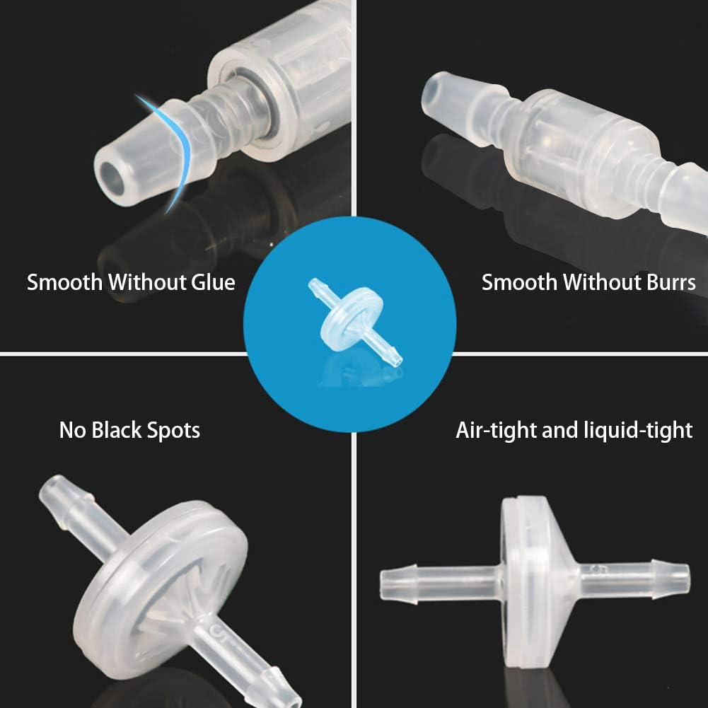 One Way Check Valve, 1/8"(3MM) Hose Barb Non Return (Pack of 3)
