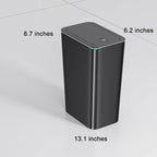 NETDOT 3 Pack 10 L/2.6 Gal Bathroom & Kitchen Trash Can with Press Type Lid, Black Slim Garbage Cans for Bathroom