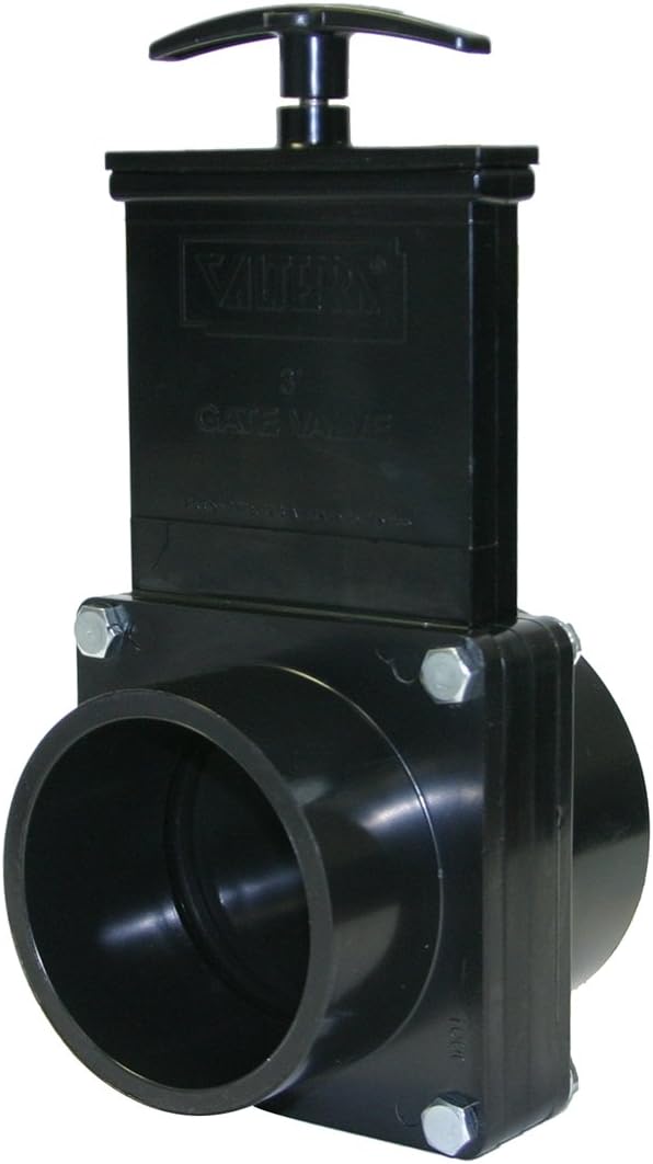 Valterra 7302 ABS Gate Valve, Black, 3" Slip x Spig
