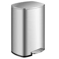 13.2 Gallon/ 50 L Kitchen Trash Can, Anti-Fingerprint Touchless Waste Bin with Soft-Closing & Stay Open, Step-On
