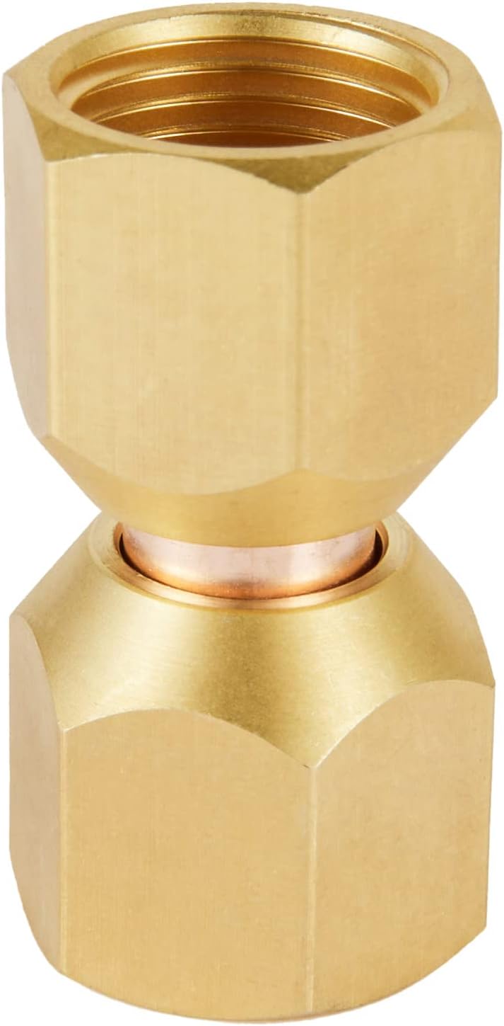 2Pcs EFIELD 3/8" X 3/8" Female Flare Swivel Brass Adapter(FLARE011-2)