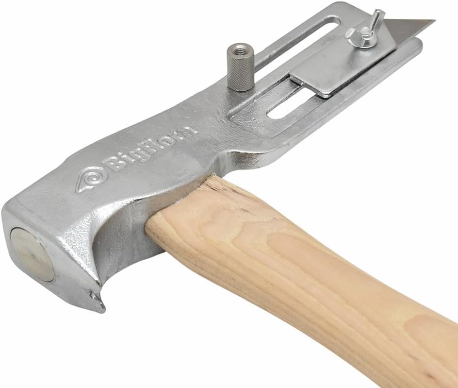 15144 17 Oz Magnetic Face Roofing Hatchet – One-Handed Nail Placement with Nail Starter – Forged Steel Head, Sliding