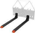 48 in Skid Steer Pallet Fork Blades, 4000 LBS Capacity Skid Steer Attachments with Hitch Ball Compatible with Loaders