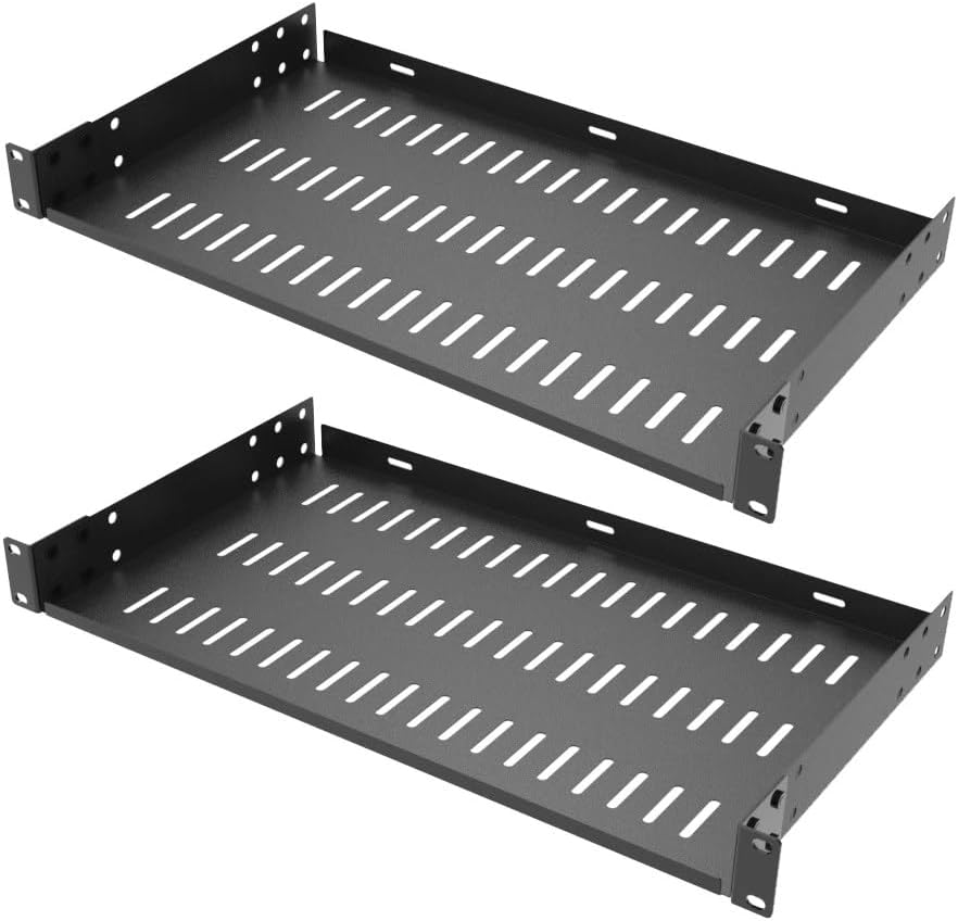 1U Universal Cantilever Vented Rack Shelf 10 inch Deep 2 PCS