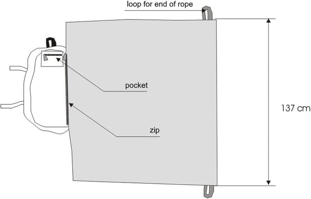Climbing Rope Bag with Tarp | Singing Rock Rope Bag with Tarp | Durable, Abrasion-Resistant, Padded Shoulder Strap