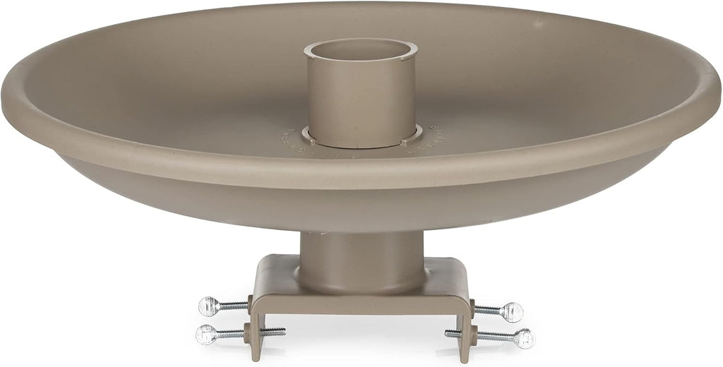 Heated Outdoor Plastic Birdbath, 150 Watts, Deck Mount, Tan